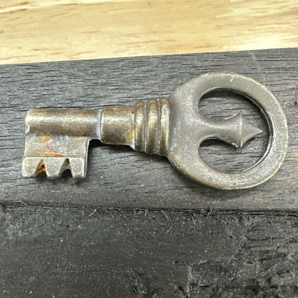Vintage Antique Brass Key 1 3/4 Inches Skeleton